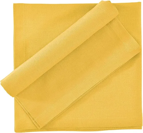 Miniatura 59 de Fingercraft Juego de 12 servilletas de tela de mezcla de lino y algodón, lavables, calidad premium, fiestas, bodas, servilletas de cena en inglete