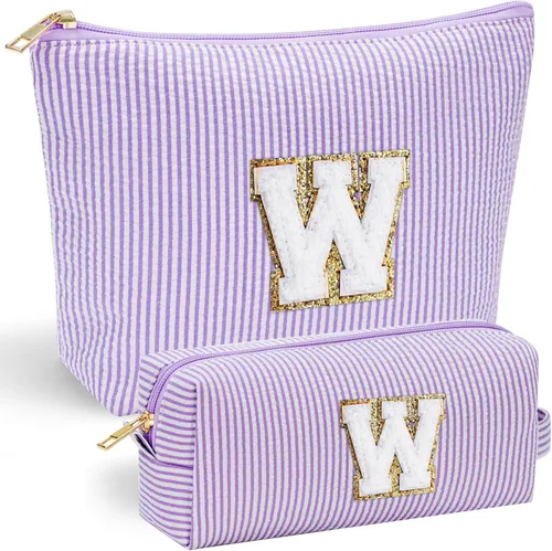 Miniatura 110 de YOOLIFE Regalos del Día de la Madre para mujeres, bolsa de maquillaje con inicial, bolsa de cosméticos, bolsa de maquillaje de viaje, regalos Rosado