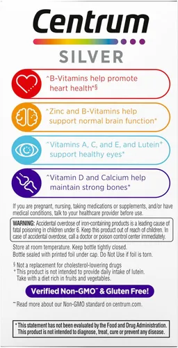 Miniatura 12 de Centrum Silver - Multivitamínico para mujeres 50 Plus, suplemento multivitamínico/multimineral con vitamina D3, vitaminas B, ingredientes sin OMG