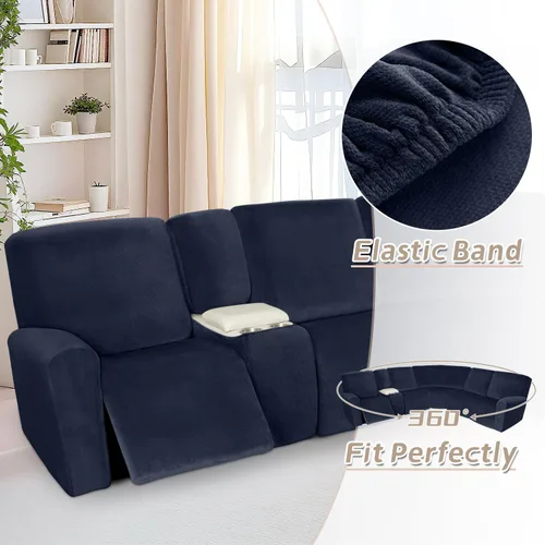 Miniatura 497 de Arfntevss Fundas de sofá seccional reclinable de terciopelo, Funda de sofá seccional de esquina para sofá reclinable, Funda elástica suave