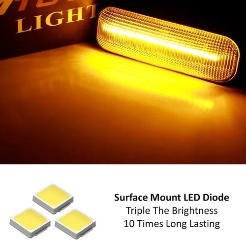 Miniatura 3 de iJDMTOY JDM-Spec - Luces de marca lateral de parachoques delantero con lentes ámbar semitransparentes y LED completos con cables de conexión