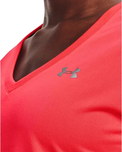 Miniatura 6 de Under Armour - Camiseta Tech de manga corta y cuello en V para mujer, color sólido