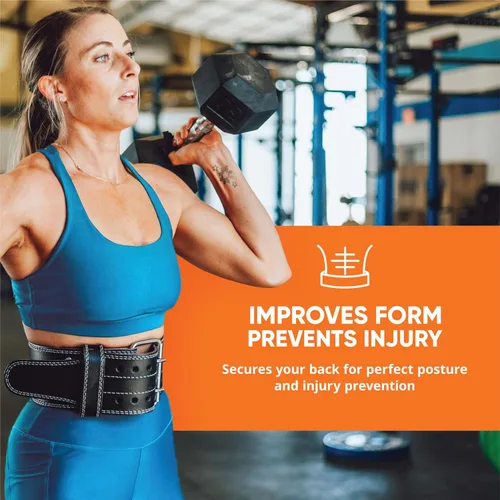 Miniatura 6 de ProFitness Cinturón de levantamiento de pesas - Cinturón funcional de fitness de 4 pulgadas de ancho para hombres y mujeres - Soporte