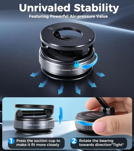 Miniatura 4 de Soporte magnético de vacío para teléfono Magsafe ajustable de 360° para automóvil, compatible con todos los dispositivos inteligentes