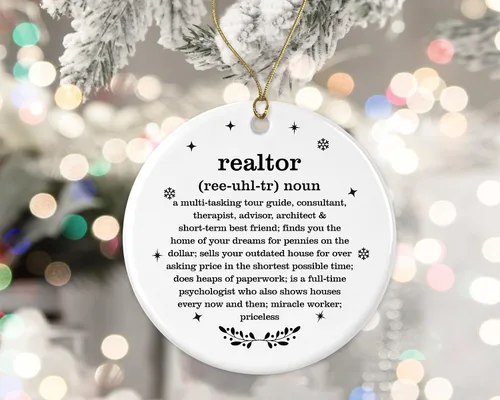 Miniatura 2 de Adorno de Navidad de agente inmobiliario, regalo de diccionario de definición de agente inmobiliario, para agentes de bienes raíces, adorno