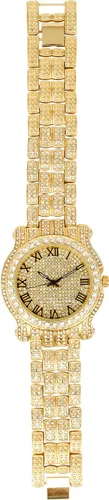Miniatura 26 de Charles Raymond Bling-ed Out Ultimate Hip Hop Royalty Reloj para hombre con número romano de fácil lectura o indicadores de tiempo de diamantes