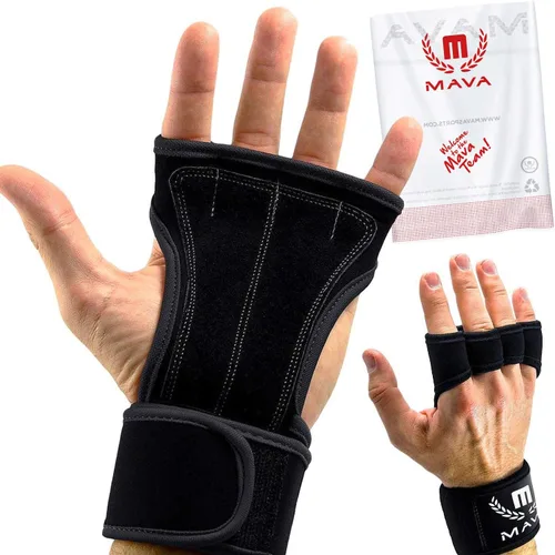 Guantes acolchados de cross training de cuero, con apoyo en la muñeca para tu entrenamiento del día, entrenamiento de gimnasio, levantamiento de