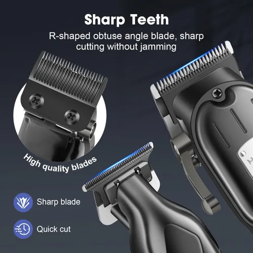 Miniatura 2 de HIENA PRO Juego de cortapelos y recortadores de pelo profesionales para hombres, recargable, kit de cortapelos inalámbrico con pantalla LCD, regalos
