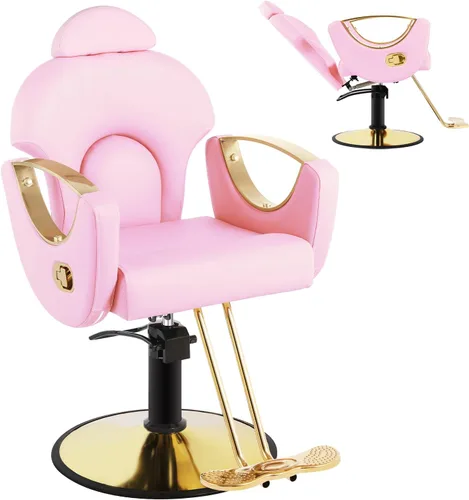 Miniatura 14 de Silla de peluquería de salón, sillas reclinables para estilista, silla de estilista de peluquería, bomba hidráulica resistente, silla de peluquería