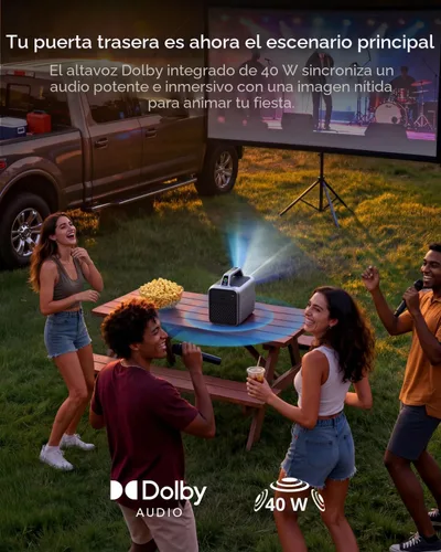 Miniatura 5 de NEBULA Proyector portátil para exteriores Mars 3, 1000 lúmenes ANSI, imagen potenciada por IA, batería integrada con 5 horas de reproducción, TV