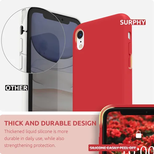 Miniatura 3 de SURPHY - Carcasa de silicona para iPhone XR, suave, a prueba de golpes, con forro de microfibra, compatible con iPhone XR (2018) de 6.1 pulgadas
