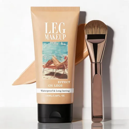 Maquillaje de piernas impermeable con brocha, corrector corporal sin transferencia para apariencia de venas varicosas, tatuaje y cobertura de