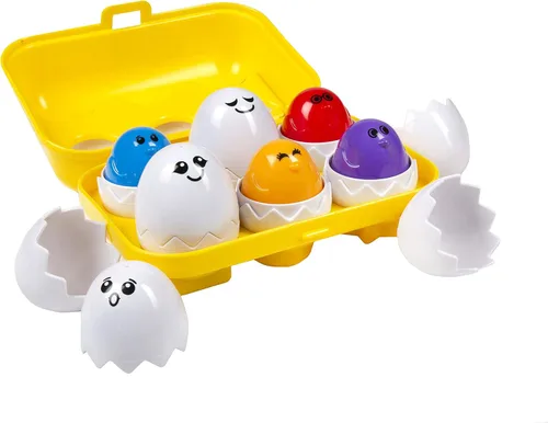 Kidoozie Peek N Peep Eggs - Juguete de clasificación y apilamiento mentalmente estimulante para edades de 1 año en adelante, una forma divertida de