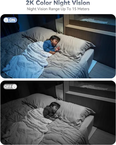 Miniatura 7 de Xega Cámara de seguridad celular 4G LTE inalámbrica para interiores, cámara 2K sin WiFi para bebé/mascota/ancianos con aplicación de teléfono, 355 °
