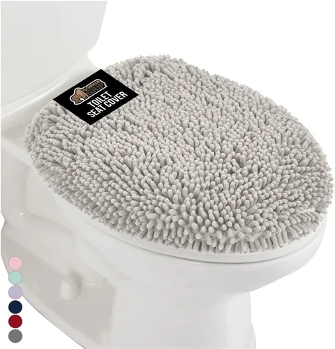 Miniatura 38 de GORILLA GRIP Funda gruesa de espuma viscoelástica para tapa y asiento de inodoro de baño, parte superior de terciopelo suave, lavable a máquina, Azul