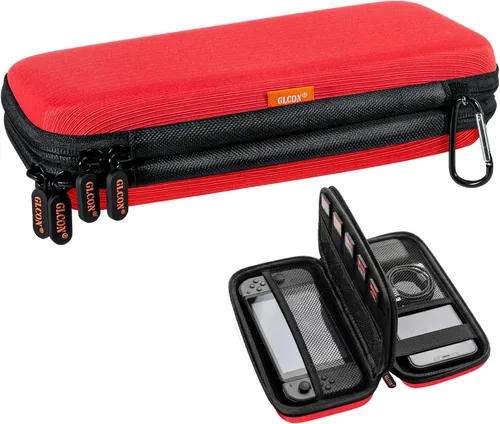Miniatura 8 de Estuche de transporte rígido de doble capa, organizador de artículos electrónicos con múltiples bolsillos, bolsa portátil con cremallera para cable