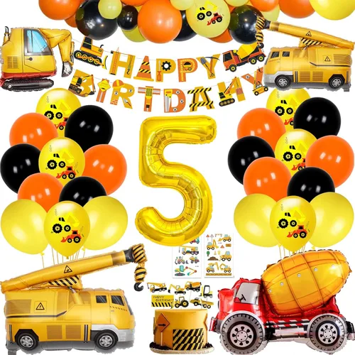 Miniatura 8 de Suministros de Cumpleaños de Construcción para Niños de 2 Años - Kit de Guirnalda de Globos para Decoraciones de Fiesta de Cuarentena