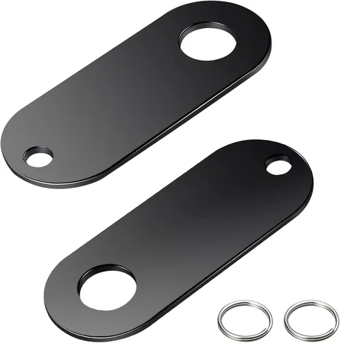 2 perchas para campanas de motocicleta, colgador de campana de la suerte de motocicleta y 2 anillos divididos, se adapta a cualquier campana (negro)