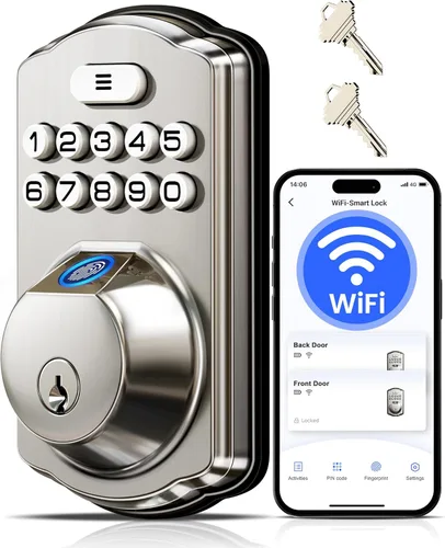 Miniatura 12 de Veise VE012W - Cerradura inteligente de huellas dactilares WiFi integrada, control remoto de aplicación, compatible con Alexa y Google Assistant