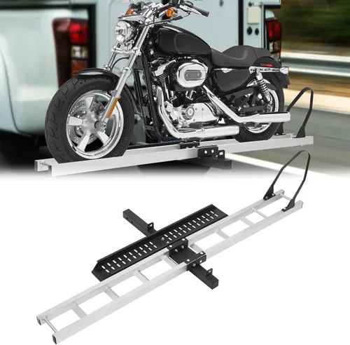 Portador de motocicleta de 400 libras, soporte de aluminio para motocicleta con rampa de carga para motocicletas de cross, motocicleta para