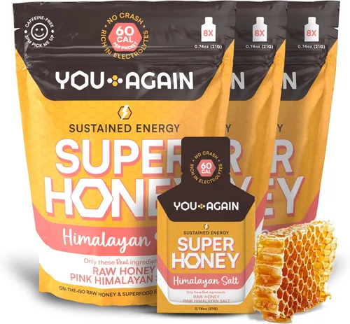 Miniatura 12 de You Again Gel de Energía Limpia Super Miel de la Selva, Chocolate Salado del Himalaya Reposición de Electrolitos Combustible para Correr Gel