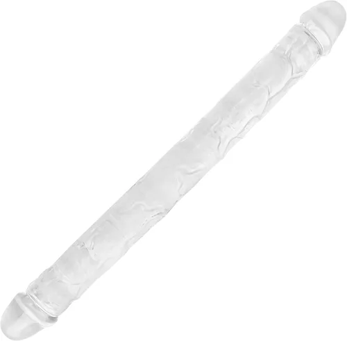 Miniatura 6 de Consolador doble de cristal de 11.8 x 1.37 pulgadas, consolador largo anal realista, suave y flexible, con venas y glande para adultos, juguetes