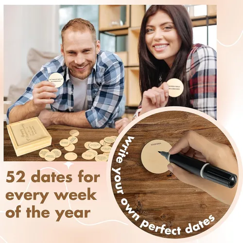 Miniatura 6 de Regalos de un año de aniversario de madera STOFINITY para novio y novia - Regalos de madera de un año de aniversario para él o ella, primer regalo