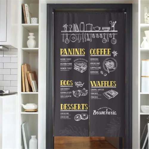 Miniatura 3 de MYRU Noren - Cortina japonesa para restaurante, armario, puerta, entrada, Feng Shui, cortina de puerta (gris oscuro, 33.5 x 59 pulgadas)
