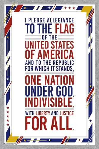 Miniatura 12 de Trends International The United States Of America - Pledge Of Allegiance Wall Poster, 14.725" x 22.375", Barnwood Framed Version