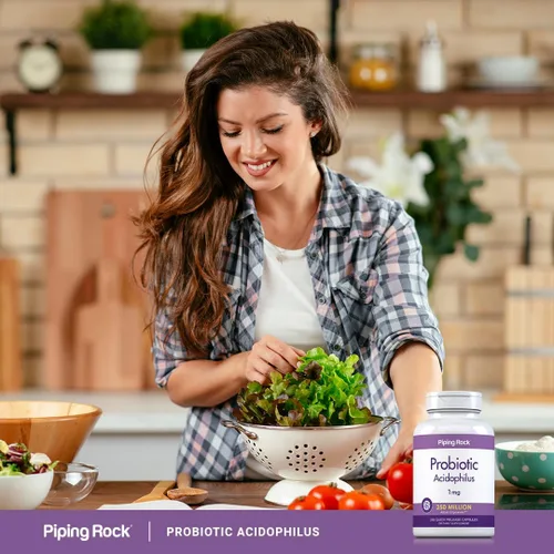 Miniatura 6 de Piping Rock Cápsulas probióticas de Acidophilus 240 unidades 1 mg 250 millones de UFC para hombres y mujeres Suplemento sin OMG, sin gluten