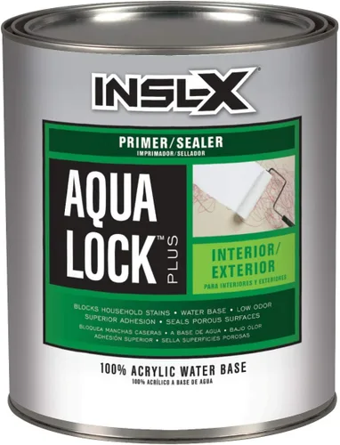INSL-X Aqua Lock Plus - Sellador de imprimación 100% acrílico a base de agua, bloqueo de manchas, blanco, 1 cuarto de galón