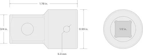 Miniatura 4 de TEKTON Adaptador de impacto de 1/2 pulgada (F) x 3/4 pulgadas (M) SIA24103