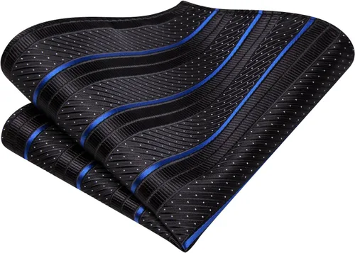 Miniatura 19 de Hi-Tie Corbata clásica de cachemira para hombre con pañuelo y gemelos a cuadros
