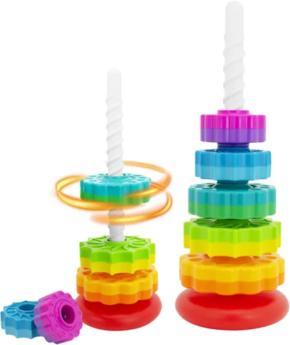BYFWH Juguete apilable para bebés, juguetes apilables de primera calidad para niños, juguete apilable giratorio para bebés y niños pequeños, juguete
