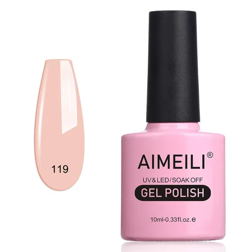 Miniatura 18 de AIMEILI Esmalte de uñas de gel sin crueldad, vegano, gel para uñas removible UV LED sin hema, arte de uñas nude, color rosa nude (022), 0.3 fl oz