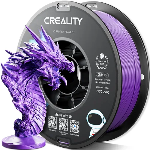 Miniatura 13 de Filamento PETG oficial para impresora 3D Creality de 0.069 in, 2.2 lbs, alta precisión, fuerte dureza, inodoro, mejor flujo, impresión 3D resistente