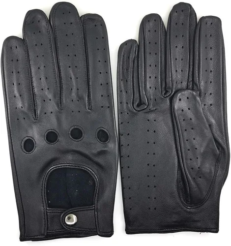 ZLUXURQ Guantes de conducción profesionales de cuero para hombre sin forro, suaves y finos, piel de cordero italiana