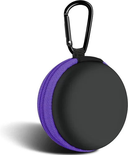 Miniatura 25 de Estuche cuadrado para auriculares, bolsa de almacenamiento portátil de EVA, organizador de accesorios para teléfono celular con mosquetón