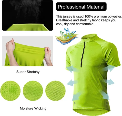 Miniatura 10 de INBIKE Maillots de ciclismo para hombre que absorbe la humedad, manga corta, secado rápido, camiseta de ciclismo de manga larga transpirable