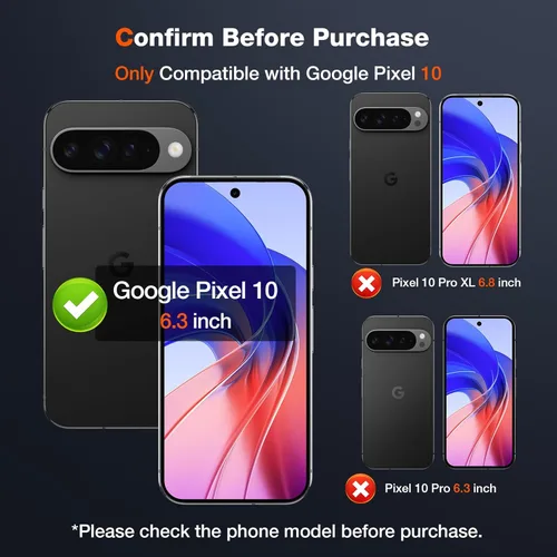 Miniatura 2 de LK Paquete de 2 protectores de pantalla para Google Pixel 10 con 2 protectores de lente de cámara [Nueva versión] Soporte desbloqueo por huella