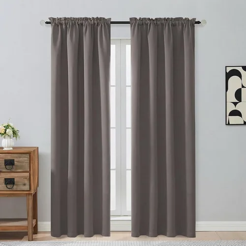 Miniatura 101 de OVZME Cortinas opacas turquesa para tratamiento de ventanas pequeñas, cortinas cortas con bloqueo de luz para ventana de cocina sobre el fregadero