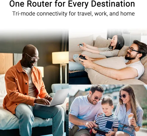 Miniatura 2 de ASUS RT-AX50 Go Router de viaje portátil WiFi 6 de doble banda, 1500 Mbps, conexión 4G/5G, modo WiFi público (WISP), VPNs, RV/Cruise/Mobile