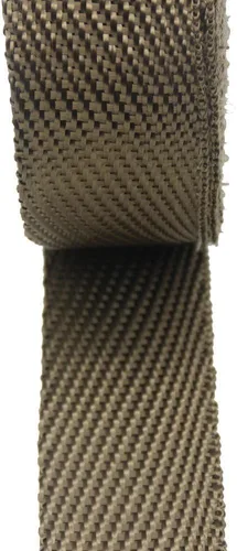 Miniatura 4 de LEDAUT 2" x 50' de titanio para motocicleta y ATV, rollo de protección térmica para escape con tejido de sarga y lazos de cierre de 11.8