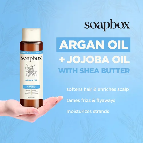 Miniatura 3 de Juego de Champú y Acondicionador de Argán Soapbox, Voluminizador, Vegano, Seguro para el Color, Libre de Sulfatos Agresivos y Siliconas, 16 oz cada