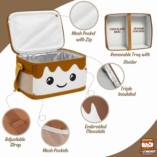 Miniatura 5 de THE S'MORES COMPANY - Organizador de S'mores con bandeja, kit de caja de aperitivos S'mores para suministros de S'mores, accesorios de camping