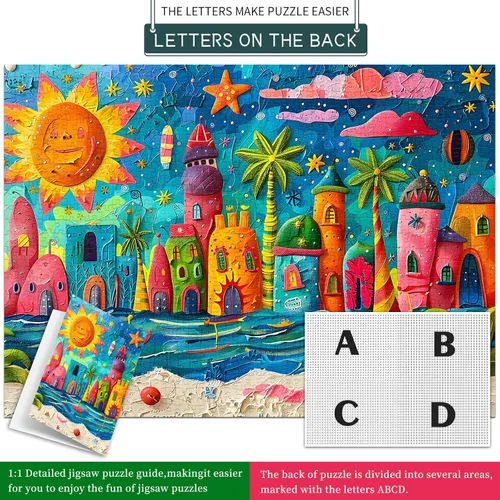 Miniatura 7 de Sunny Beach Puzzles para adultos de 1000 piezas, rompecabezas para adultos, juguetes desafiantes para adultos, rompecabezas imposible, rompecabezas