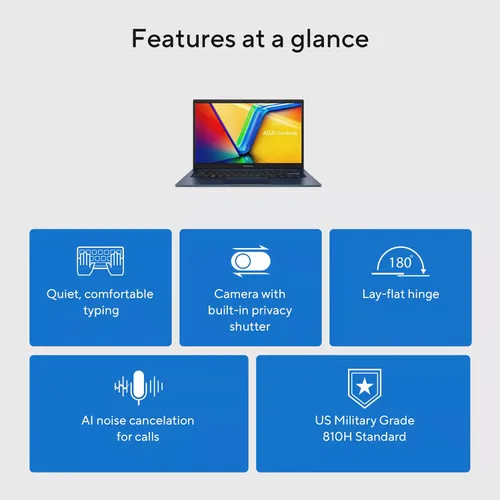 Miniatura 2 de ASUS Vivobook - Laptop FHD de 14 pulgadas, Windows 11 Pro, MS Office de por vida, Intel Core i3-1315U, 16 GB de RAM+SSD PCIe de 1 TB, elegante