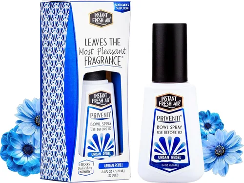 Priventi - Spray para inodoro y baño eliminador de olores para hombres, hasta 120 usos, eliminación de olores de tamaño de viaje para #2 - Para el