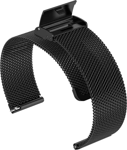 Miniatura 3 de RuenTech Correas de malla metálica compatibles con Yamay SW022 Smart Watch, correas de repuesto de acero inoxidable de liberación rápida para reloj