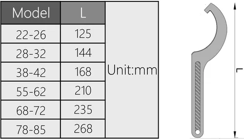 Miniatura 5 de Utoolmart C Gancho Llave Llave Portabrocas para 1.496-1.654 in Tuerca Redonda 1pcs